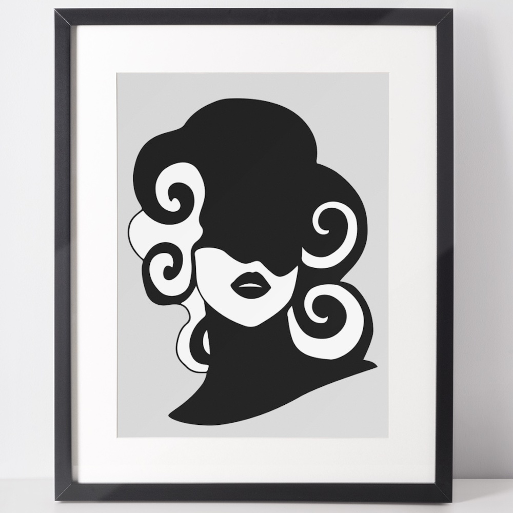 Wall Art Abstract Woman Bust Poster Print UNFRAMED